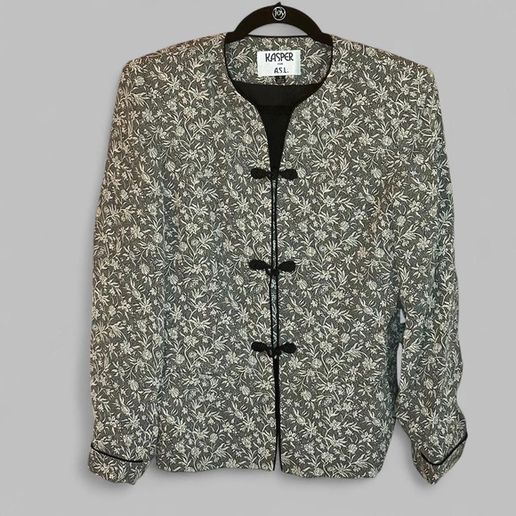 Kasper Jackets & Blazers - Vintage Kasper Asian inspired Blazer Shoulder Pads Size 8